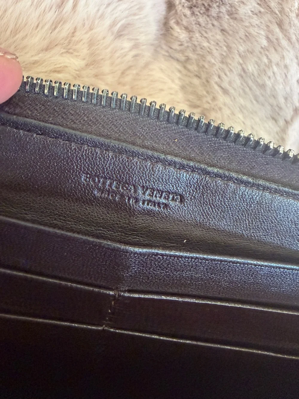 Bottega Veneta Brown Intrecciato Zip Wallet
